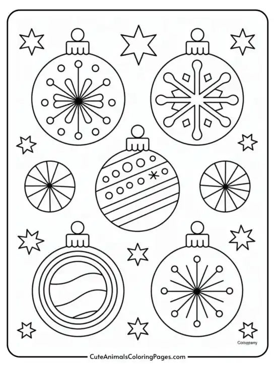 Christmas Ornaments Coloring Pages Printable (8 Pages To Print)