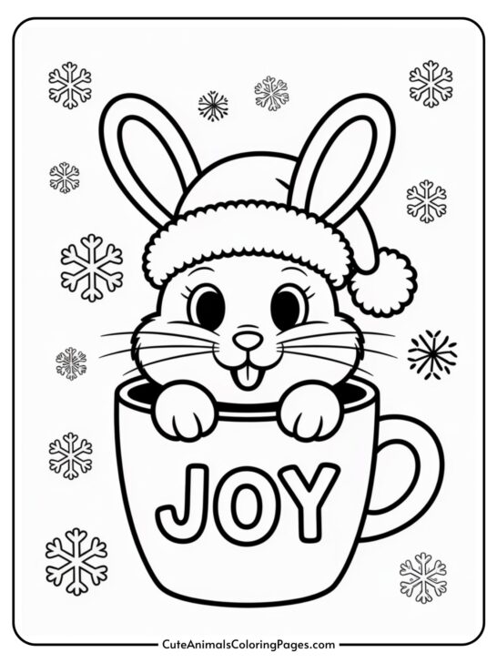 Cute Christmas Animals Coloring Pages (10 Pages To Print)