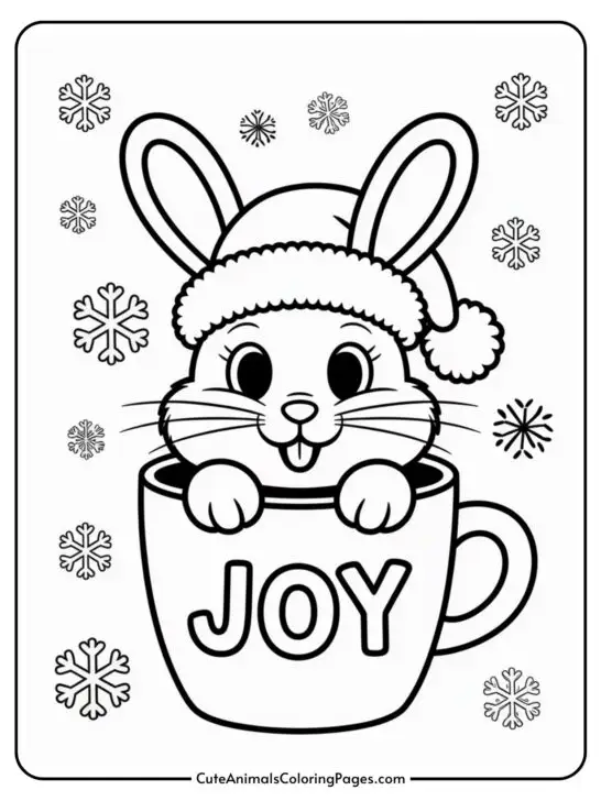 Cute Christmas Animals Coloring Pages (10 Pages To Print)