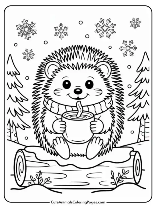 Cute Hedgehog Coloring Page (8 Coloring Sheets)