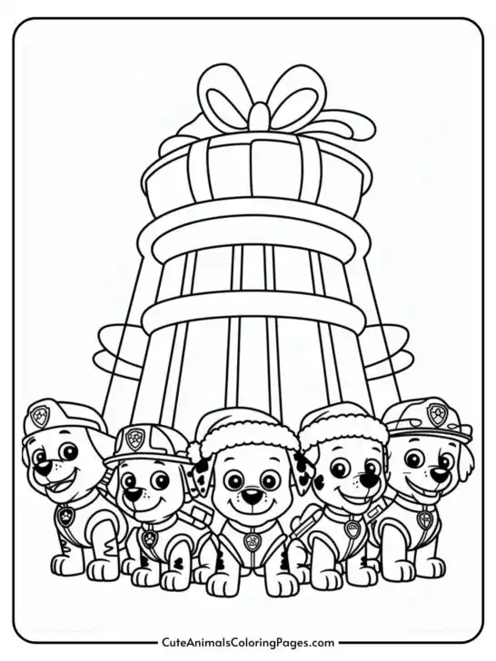 Free Printable Paw Patrol Christmas Coloring Pages (9 Sheets)