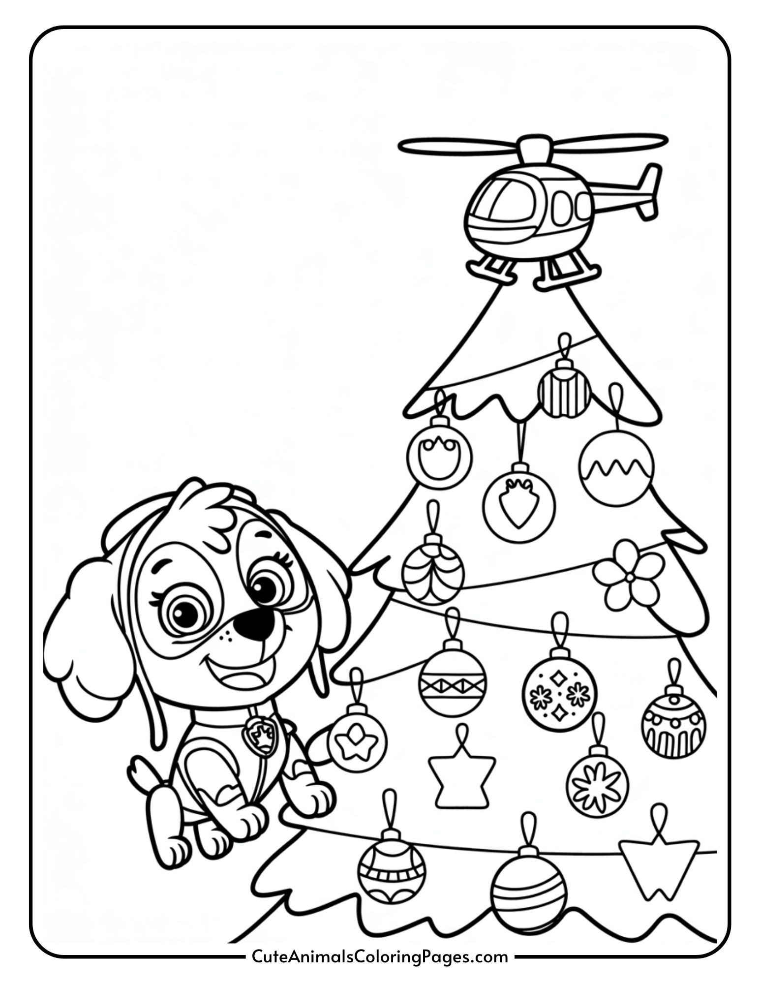 Free Paw Patrol Christmas Coloring Pages (9 Pages) - Coloring Feel