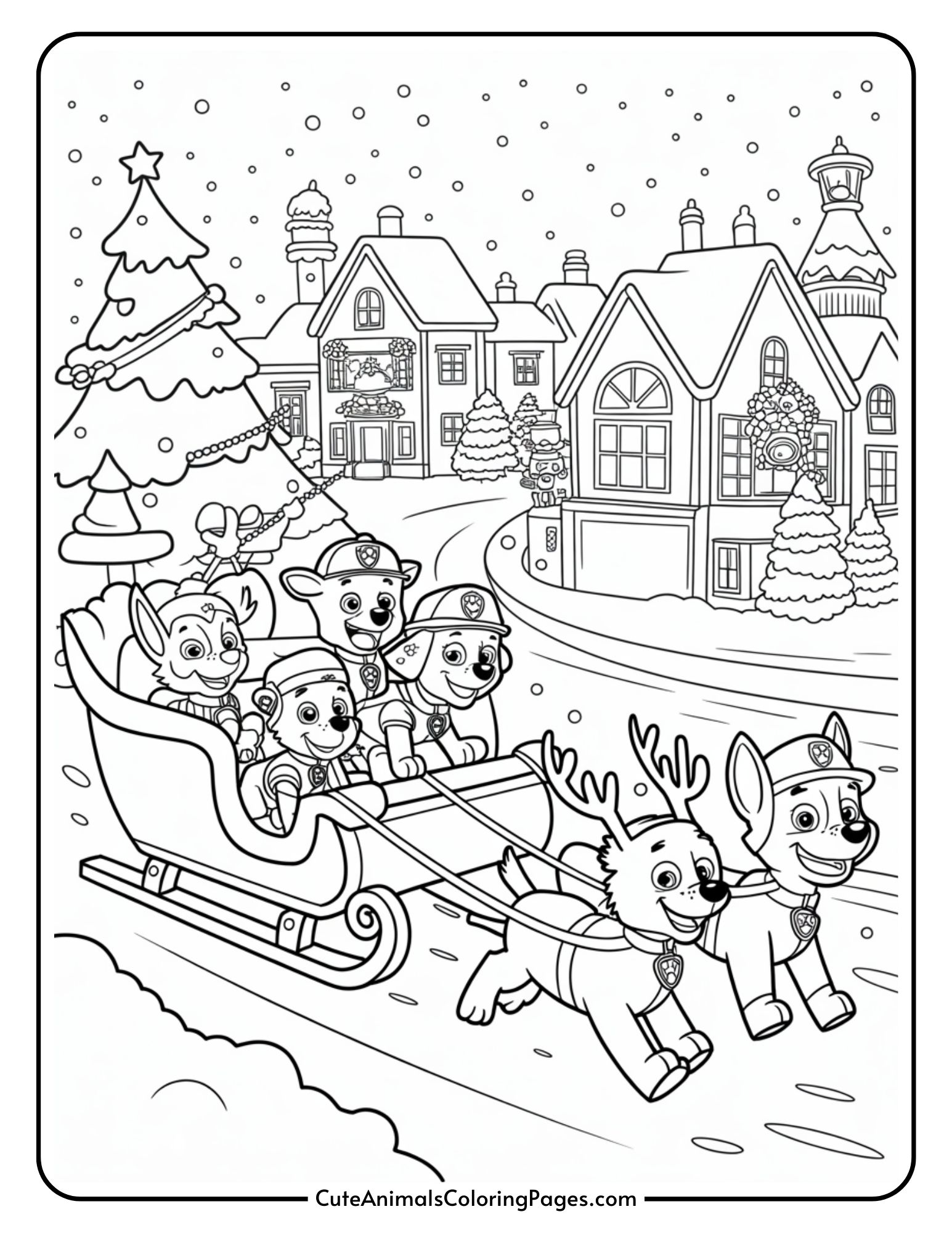Free Printable Paw Patrol Christmas Coloring Pages (9 Sheets) - Cute ...