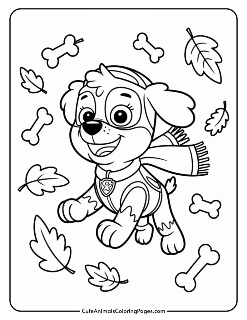 The colored page of a lucky cartoon flower that has clothes and babies surrounded by entering the leaf and bone, set up against a simple background.