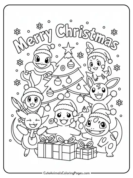 Pokemon Christmas Coloring Pages (11 Coloring Sheets)