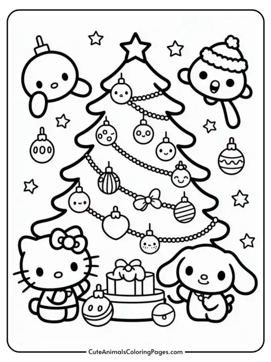 Sanrio Christmas Coloring Pages (11 Pages To Color)