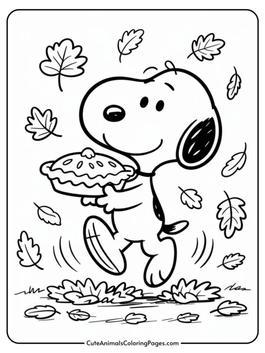 Snoopy Thanksgiving Coloring Pages (7 Pages To Print)