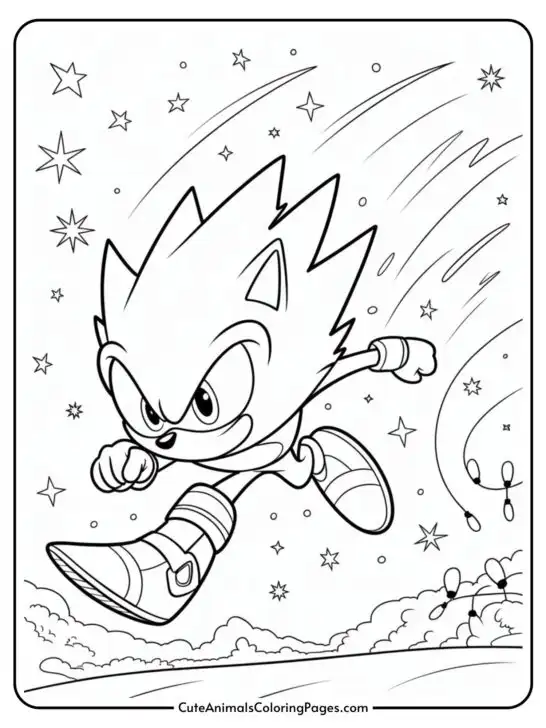 Super Sonic Coloring Pages (7 Pages To Color)