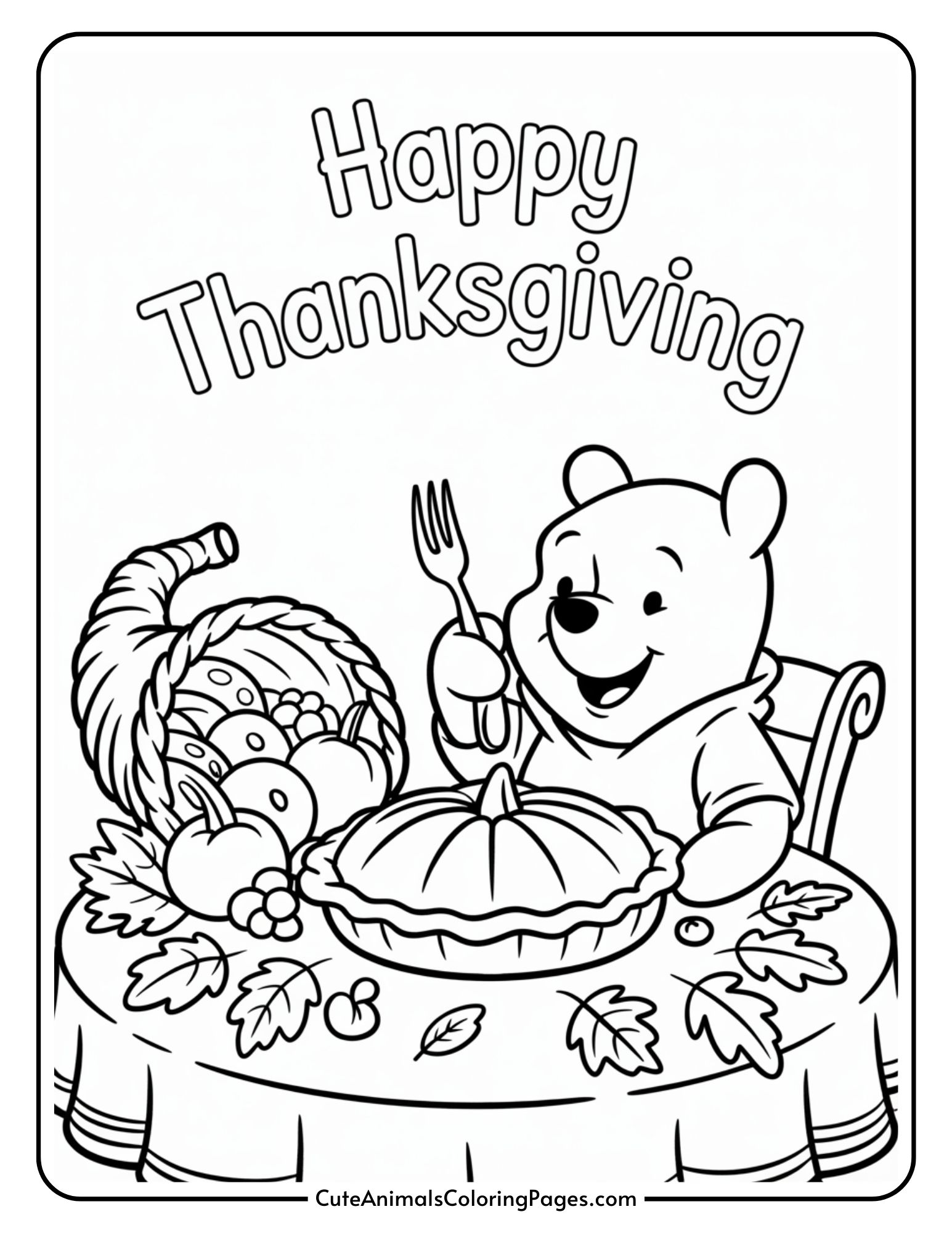 Winnie Pooh Thanksgiving color pages (7 shepherd) Coloring Feel