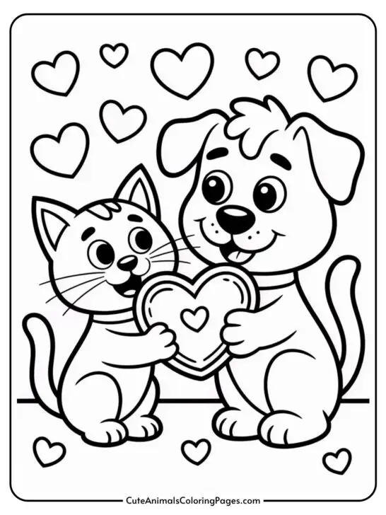 Cute Valentine Coloring Pages (21 Sheets To Color)