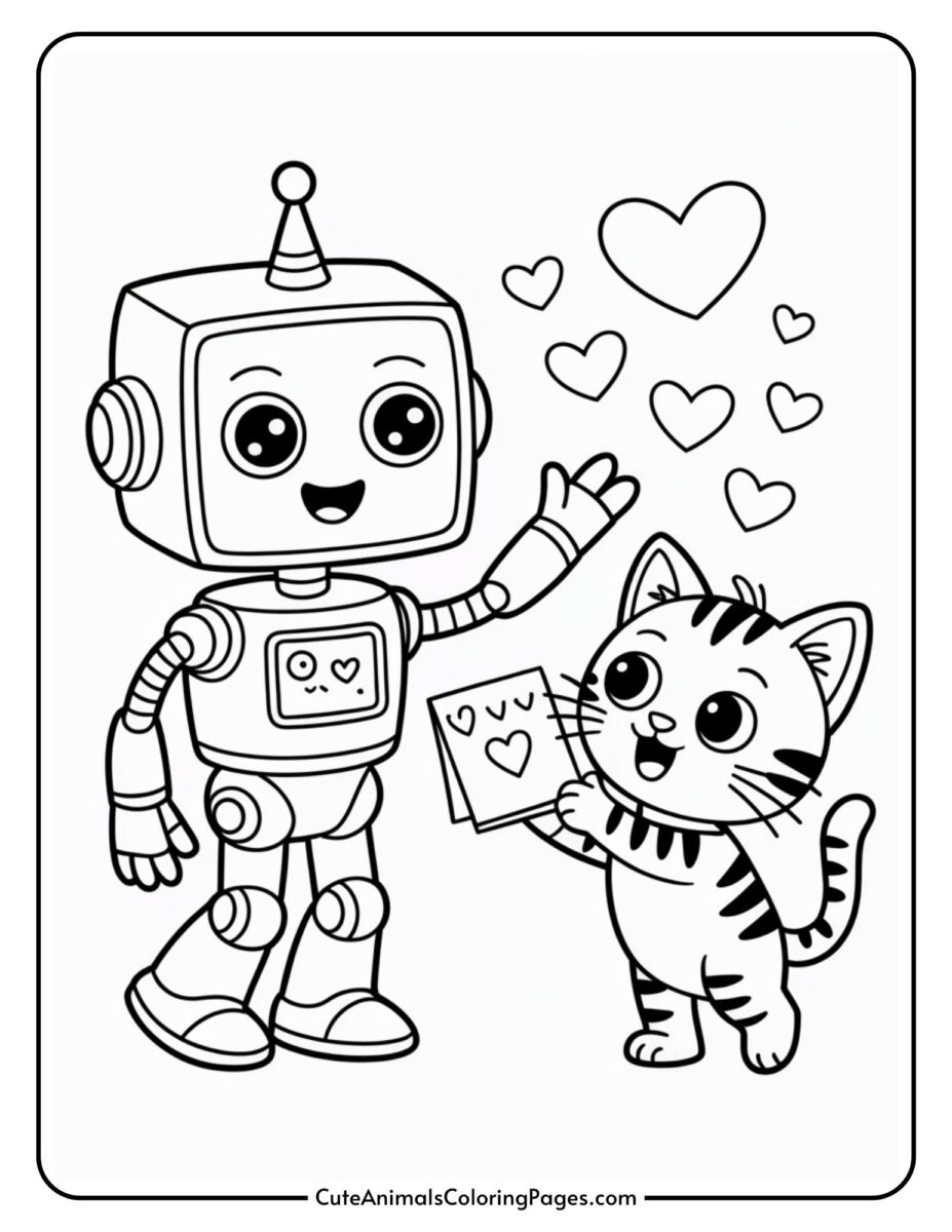 Cute Valentine Coloring Pages (21 Sheets To Color) - Cute Animals