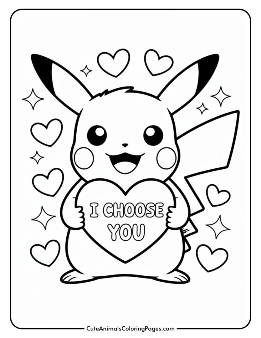 Pokemon Valentines Coloring Pages (14 Pages To Print) - Cute Animals ...