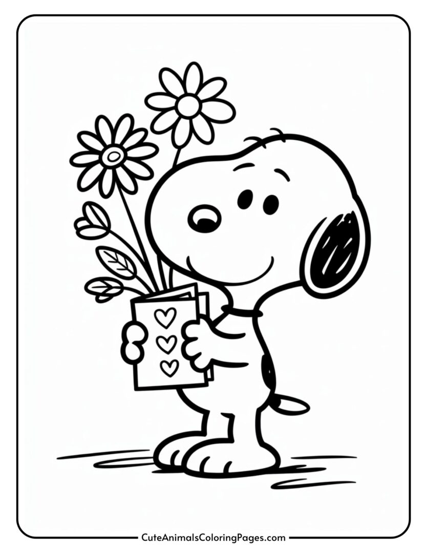 Snoopy Valentine Coloring Pages (26 Printable Pages) Cute Animals