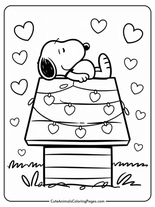 Snoopy Valentine Coloring Pages (26 Printable Pages)