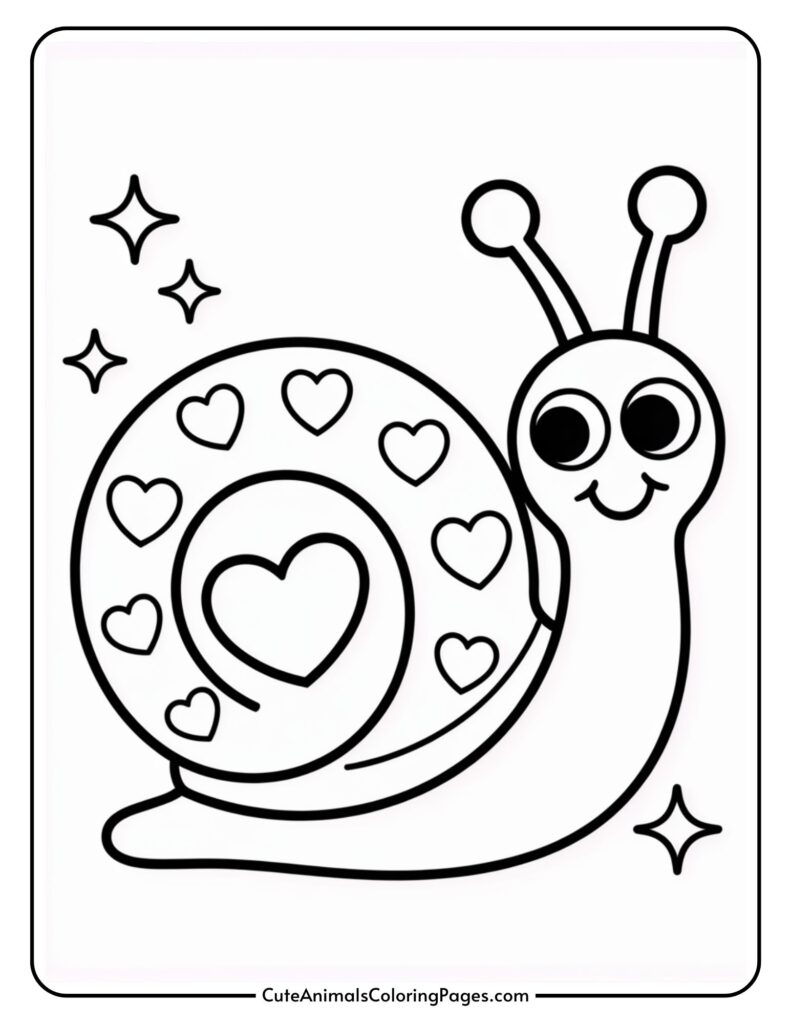 A cartoon squirrel with heart patterns on its shell and a smiley face surrounded by stars.