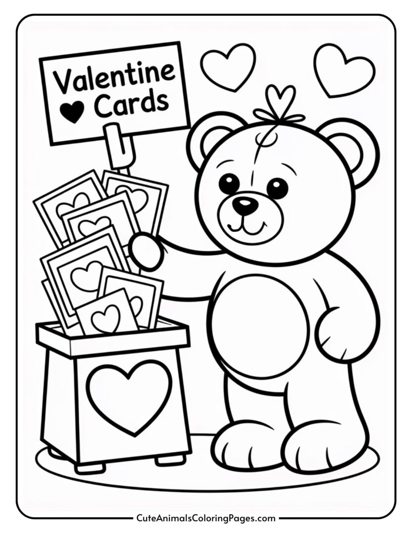 Teddy Bear Valentine Coloring Pages (16 Pages To Color) - Cute Animals ...