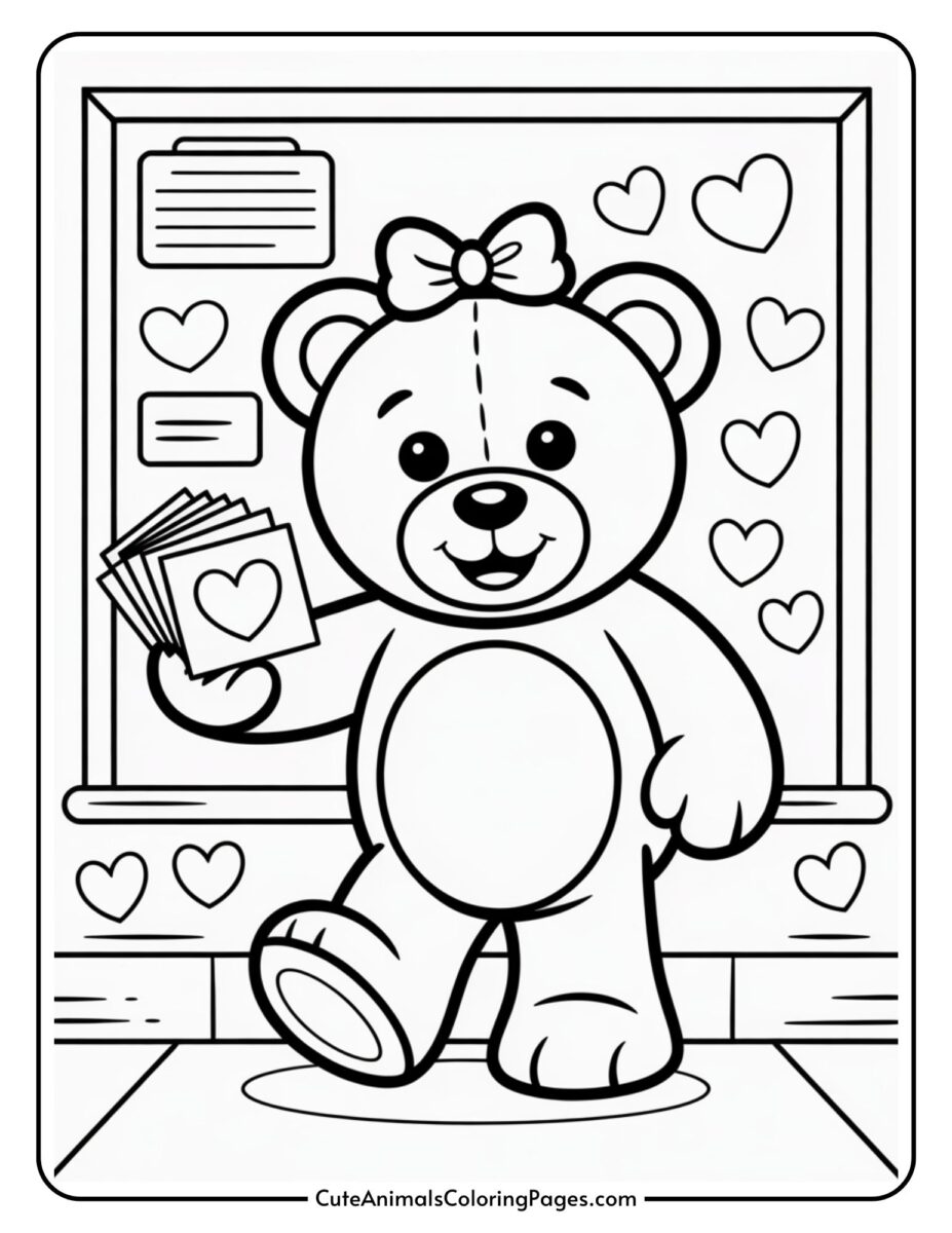 Teddy Bear Valentine Coloring Pages (16 Pages For Coloring) - Coloring Feel