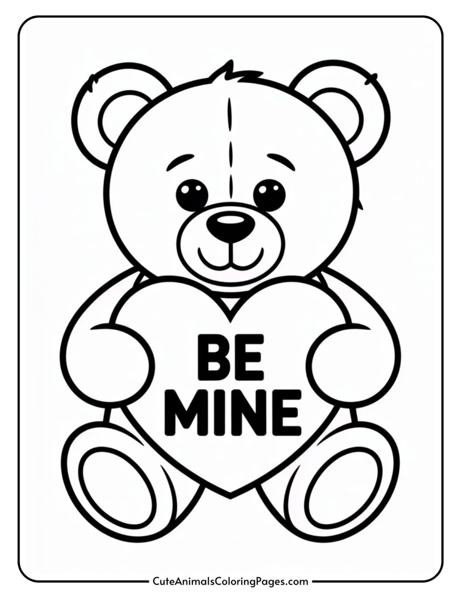 Teddy Bear Valentine Coloring Pages (16 Pages To Color) - Cute Animals ...