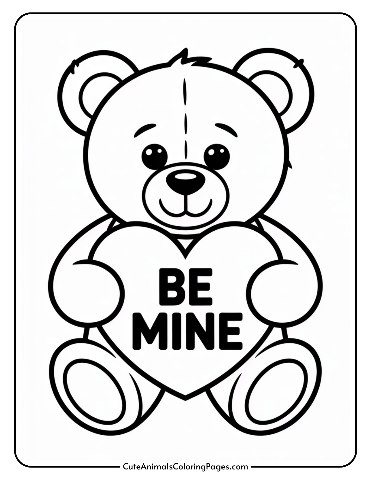 Teddy Bear Valentine Coloring Pages (16 Pages To Color) - Cute Animals ...