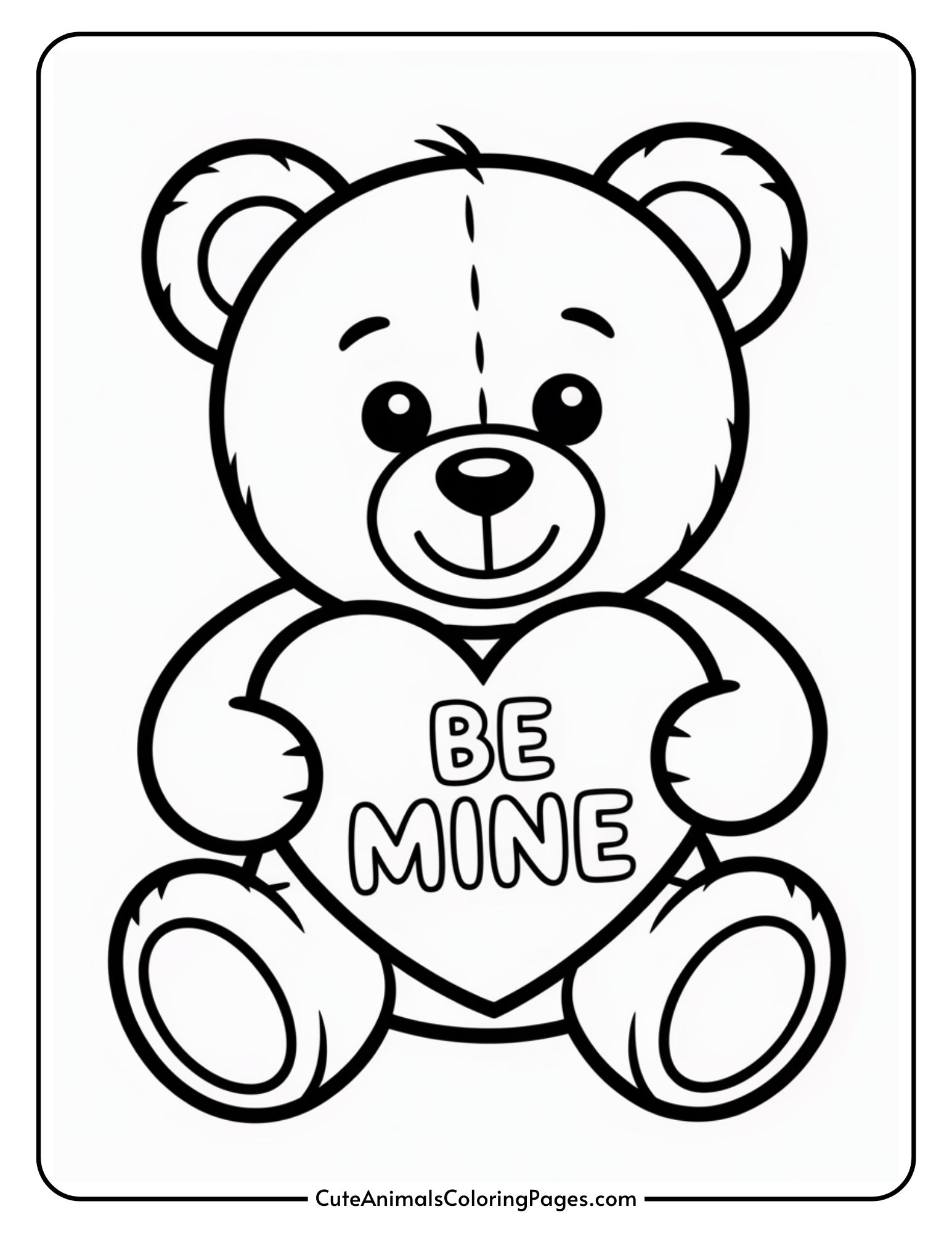 Teddy Bear Valentine Coloring Pages (16 Pages To Color) - Cute Animals ...