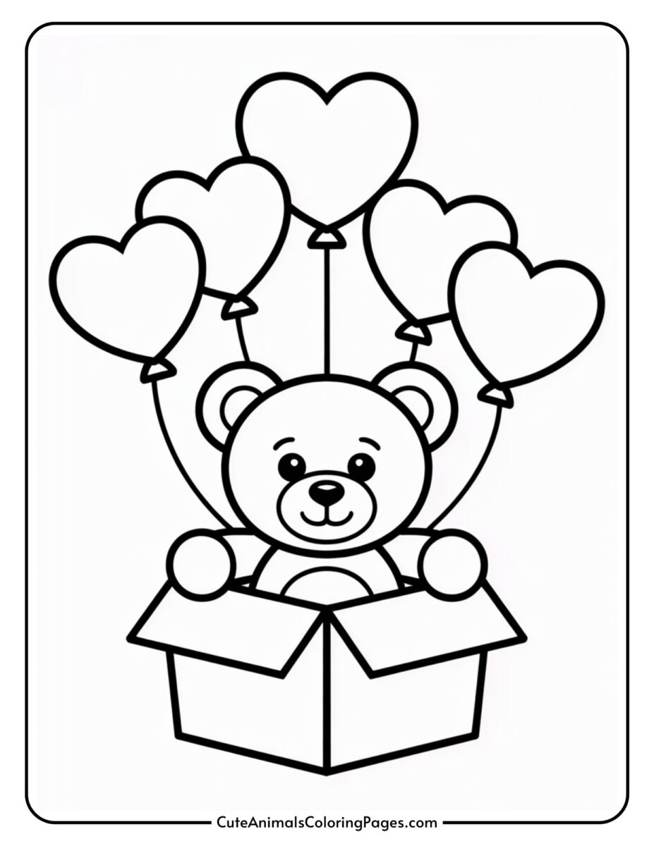 Teddy Bear Valentine Coloring Pages (16 Pages To Color) - Cute Animals ...