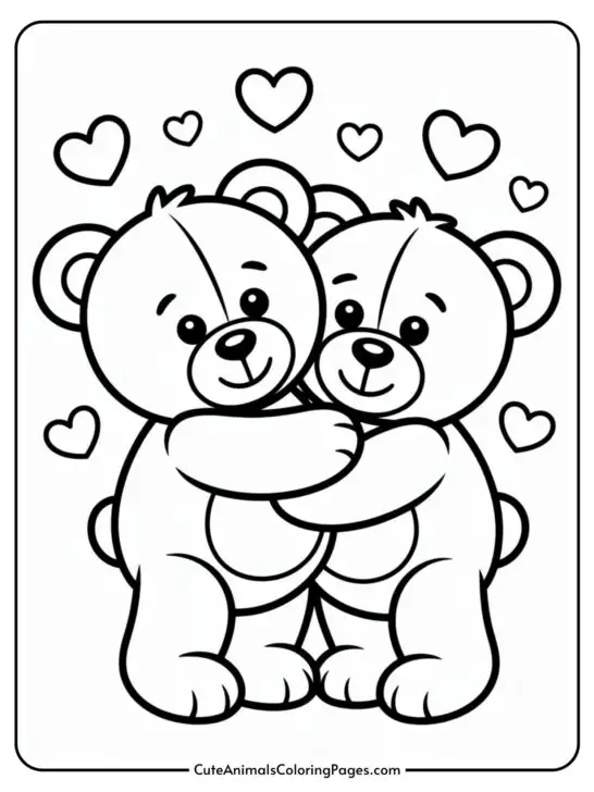 Teddy Bear Valentine Coloring Pages (16 Pages To Color)