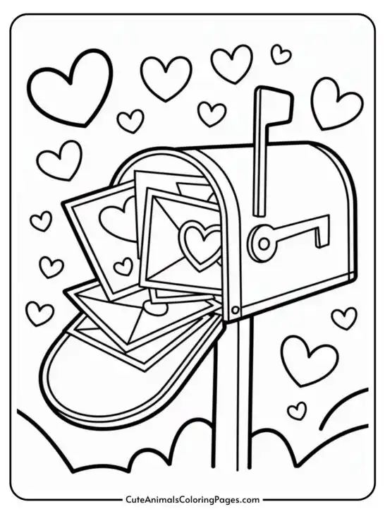 Valentine Coloring Pages For Kids (15 Pages To Color)