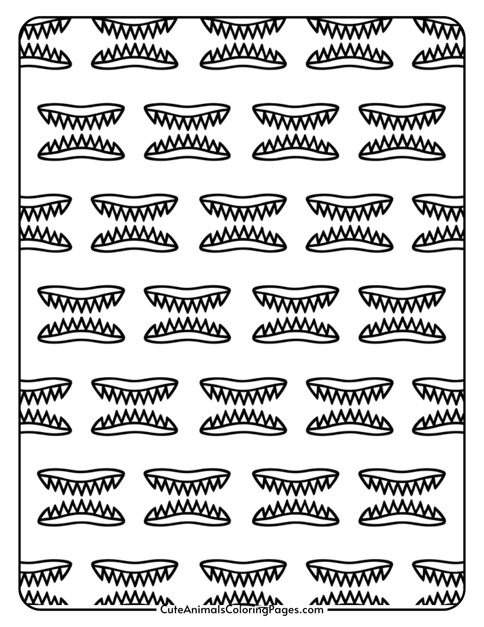 A decorative pattern made up of rows of sharp triangular shark teeth creates a geometric design.