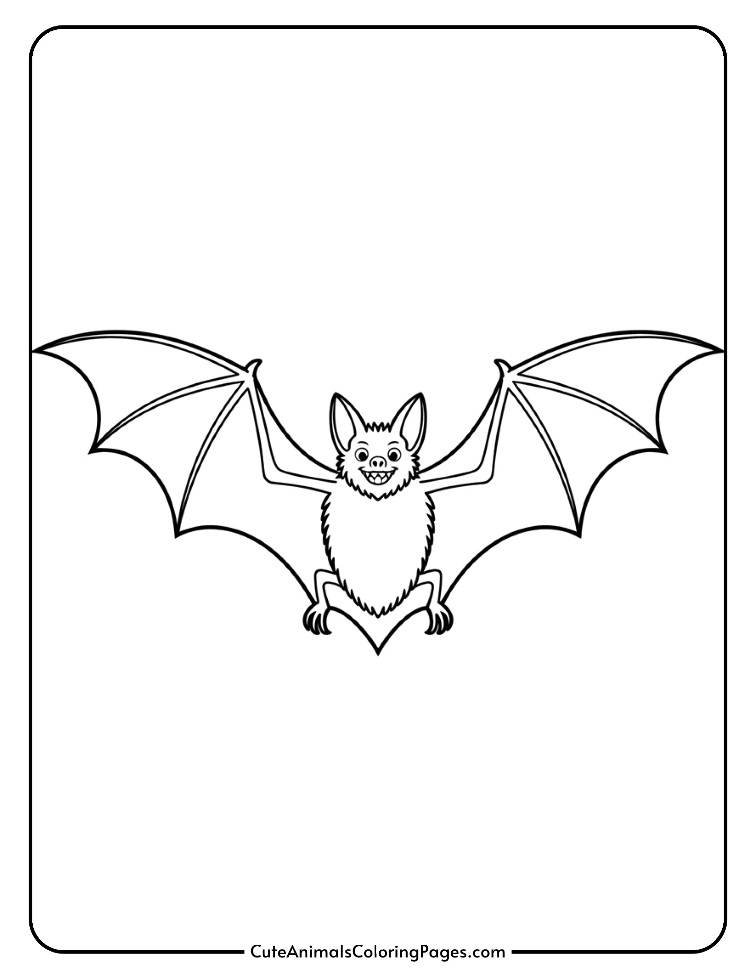 A realistic bat flies with its detailed wings fully extended showing wing structure.