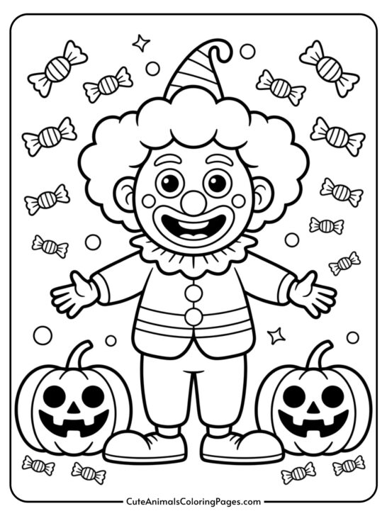 Halloween Clown Coloring Pages (9 Pages To Color)
