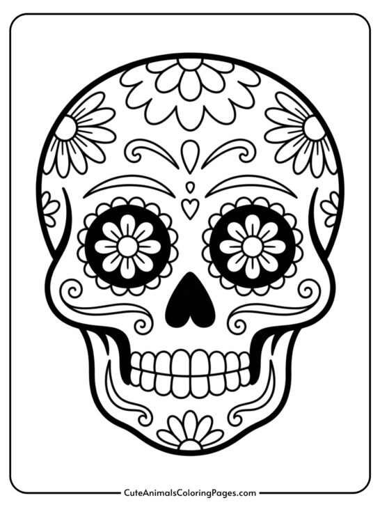 Halloween Skull Coloring Pages (10 Printable Sheets)