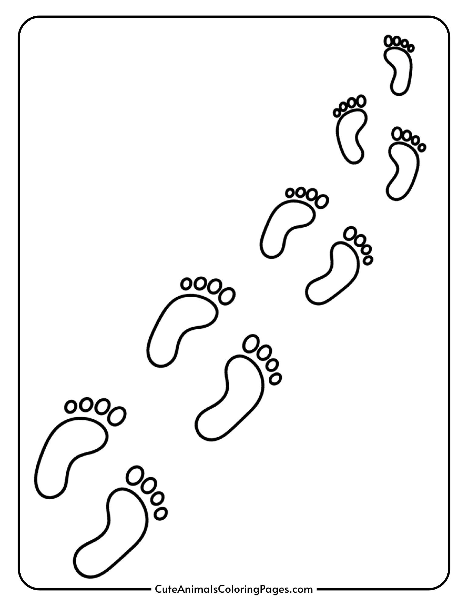 A trail shows human footprints gradually transforming into large werewolf paw prints.